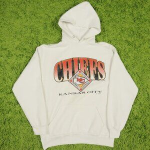 Vintage Kansas City Chiefs NFL 1994 Hoodie Sweatshirt White Color